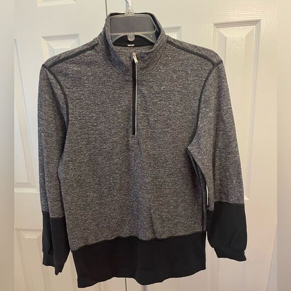 Lululemon athletica heathered black/gray half zip pullover - Picture 1 of 7
